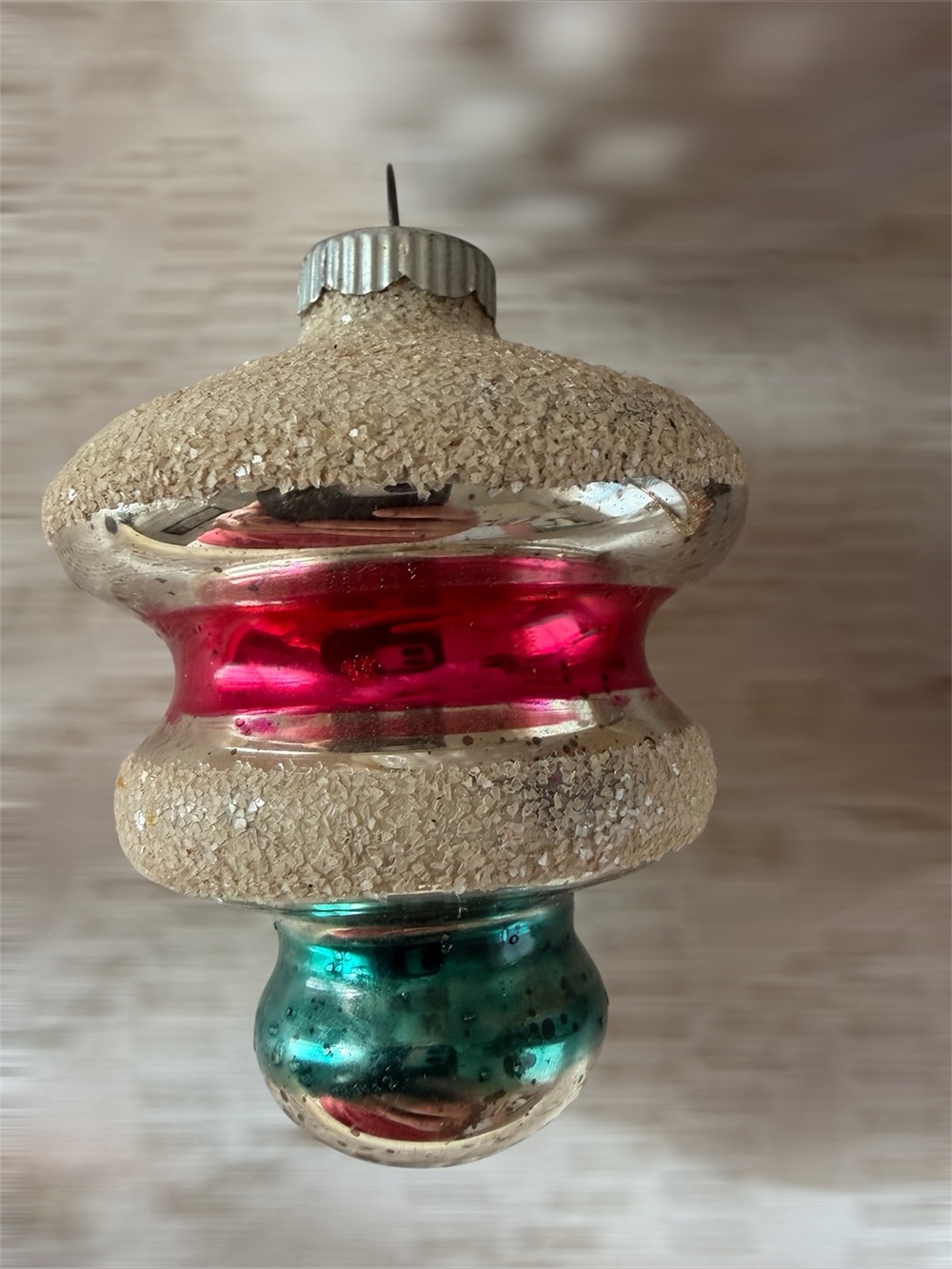 Shiny Brite Vintage UFO-Tornado Atomic Lantern Mica Christmas Ornament - Picture 3 of 6